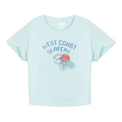 Levi's Girls' light green 'west coast surfers' print t-shirt